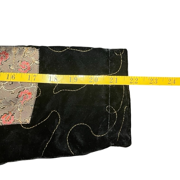 Chico's Black Velvet Patchwork Blazer  Jacket Small Artsy Boho Abstract Grandma - Picture 9 of 10
